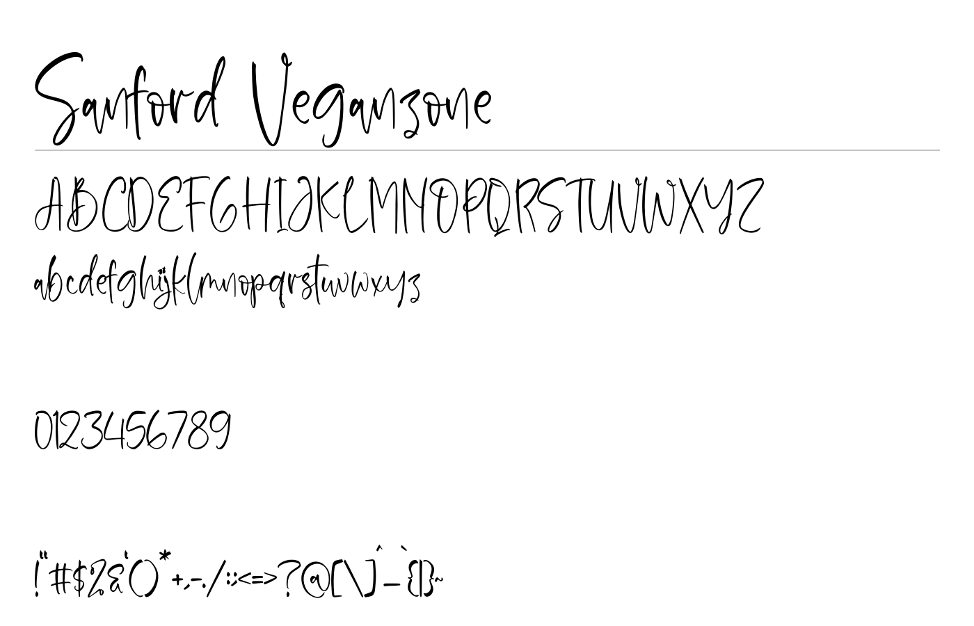 Sanford Veganzone Font preview