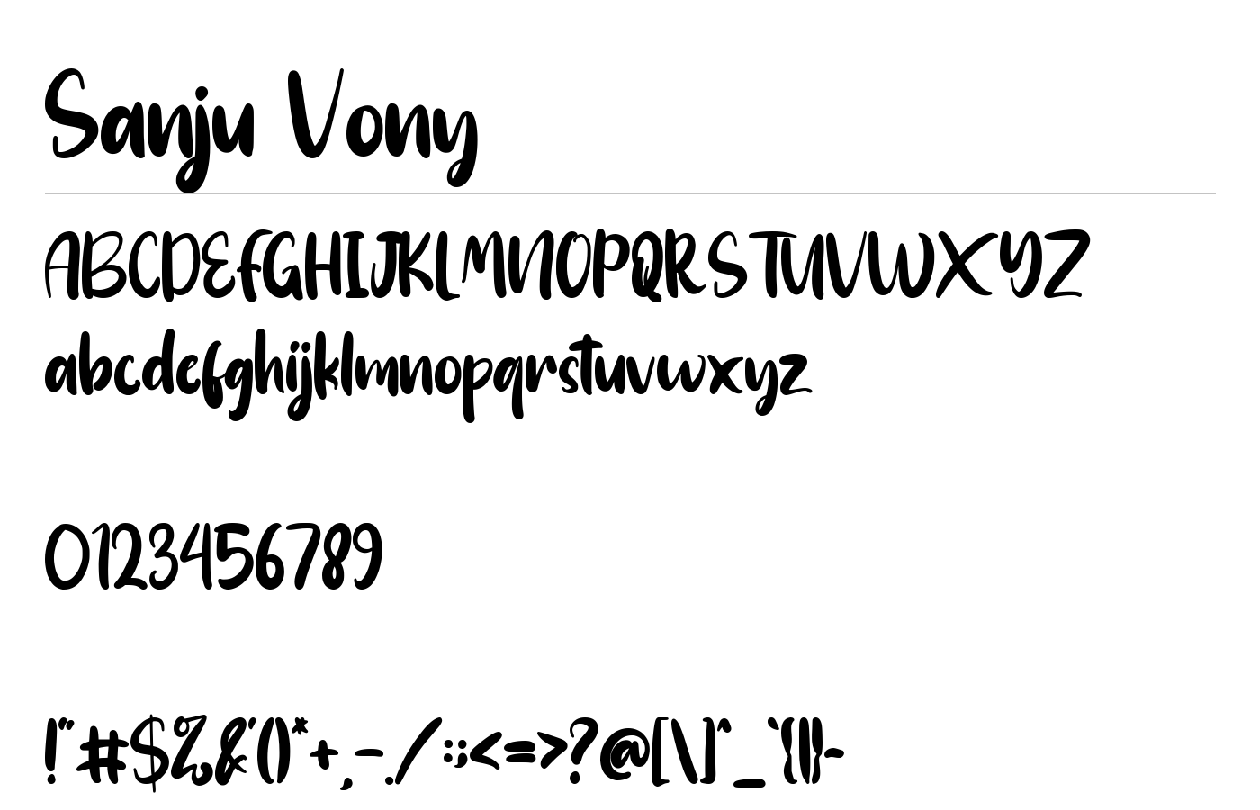 Sanju Vony Font preview