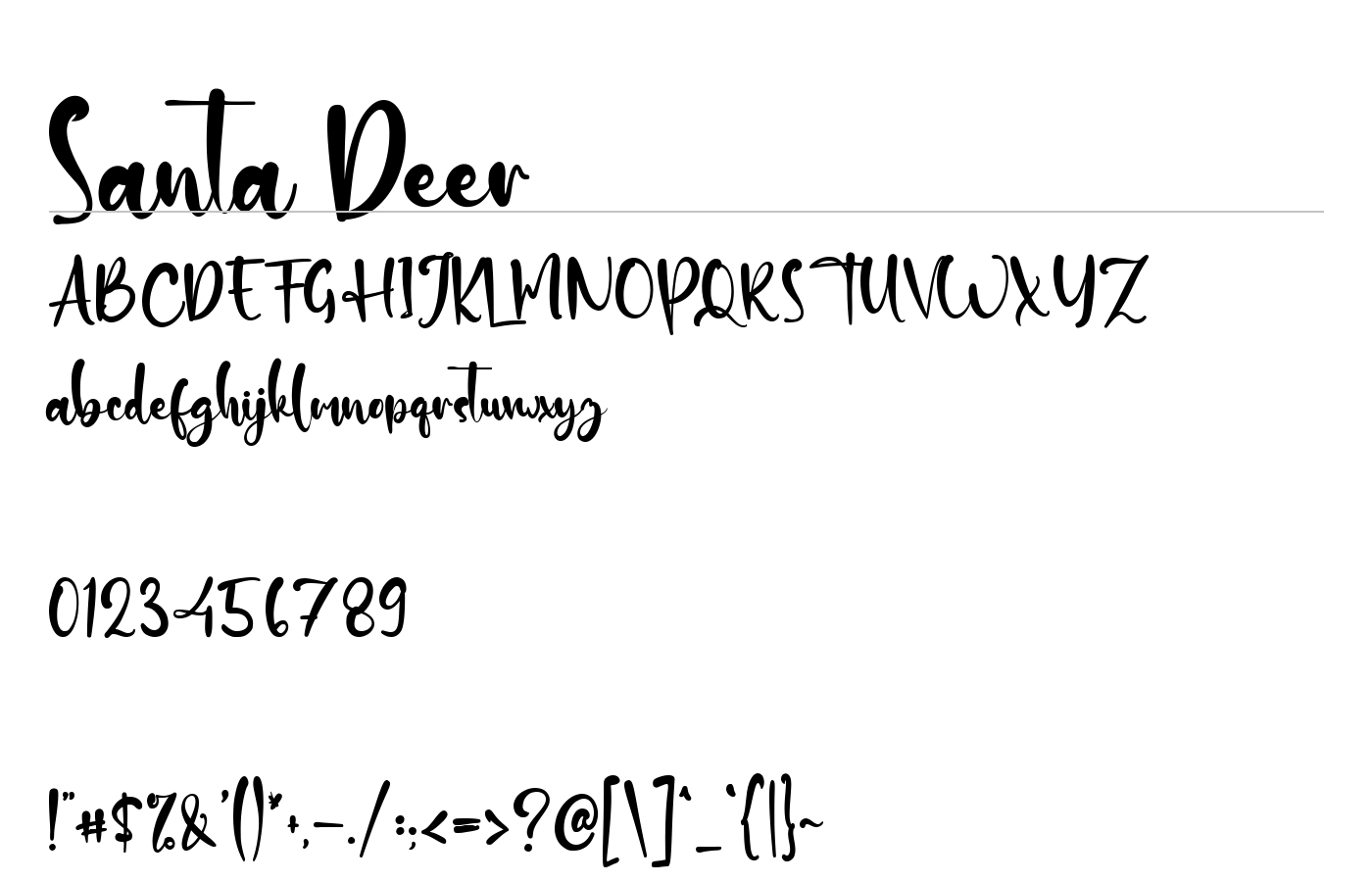 Santa Deer Font preview