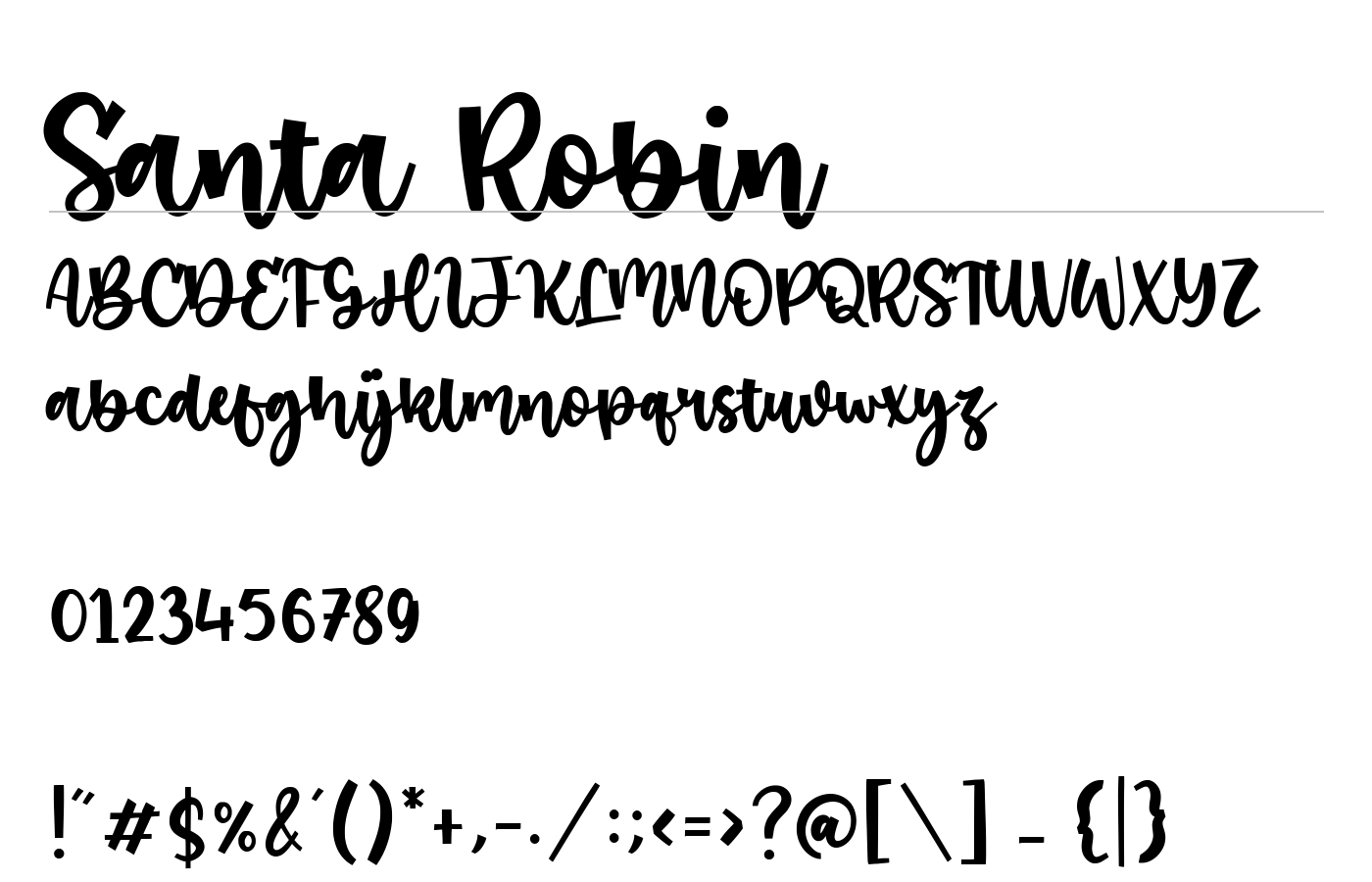 Santa Robin Font preview