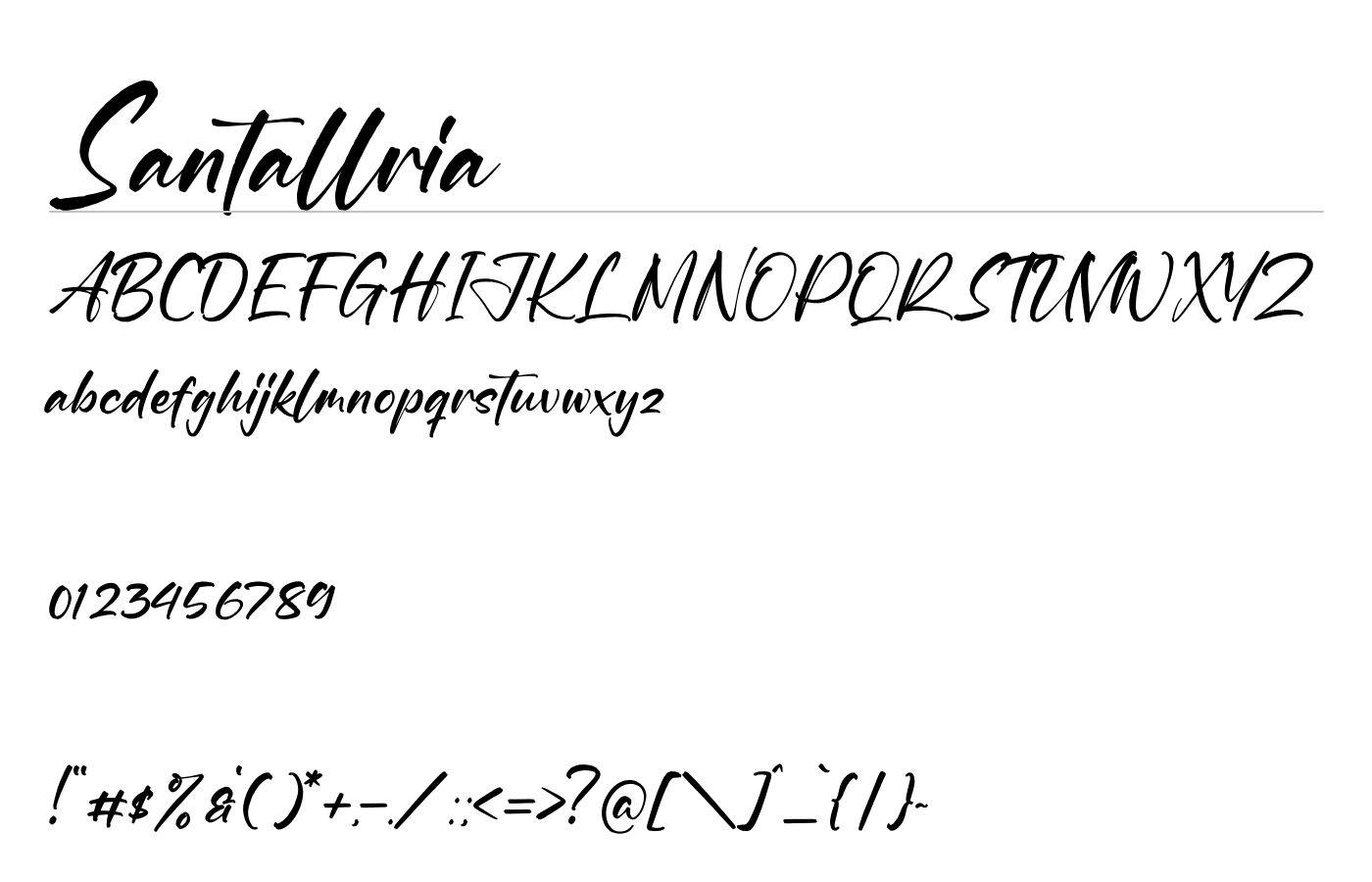 Santallria Font preview