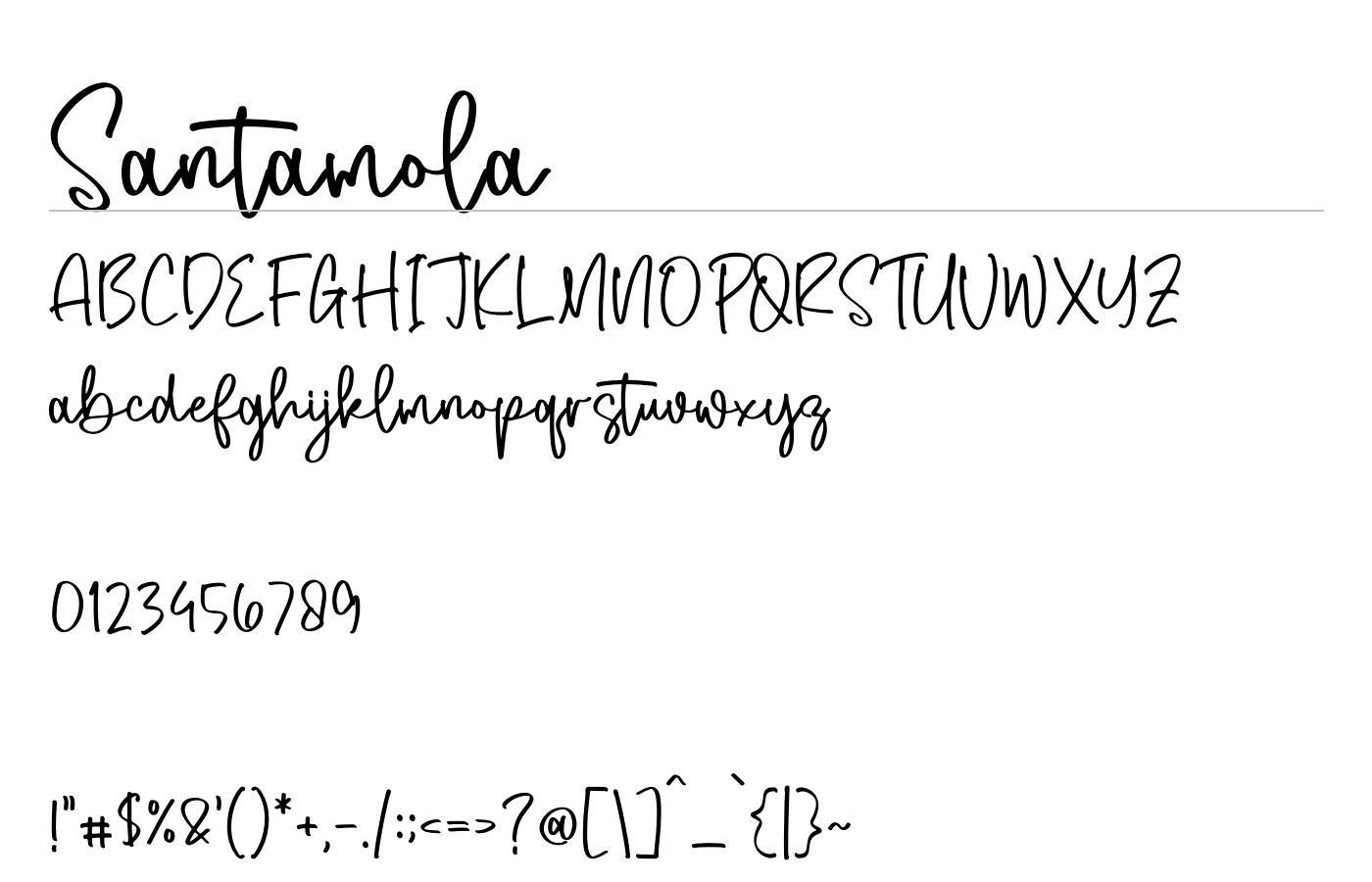 Santamola Font preview
