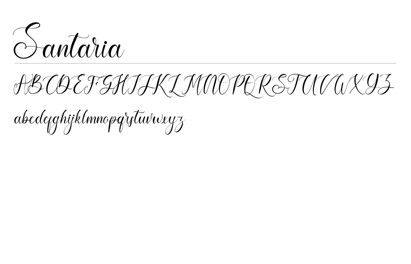 Santaria Font preview