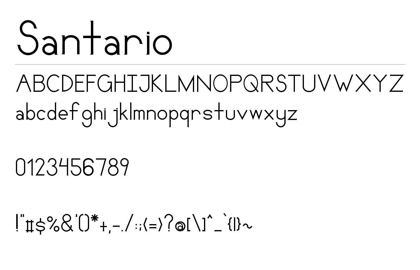 Santario Font preview