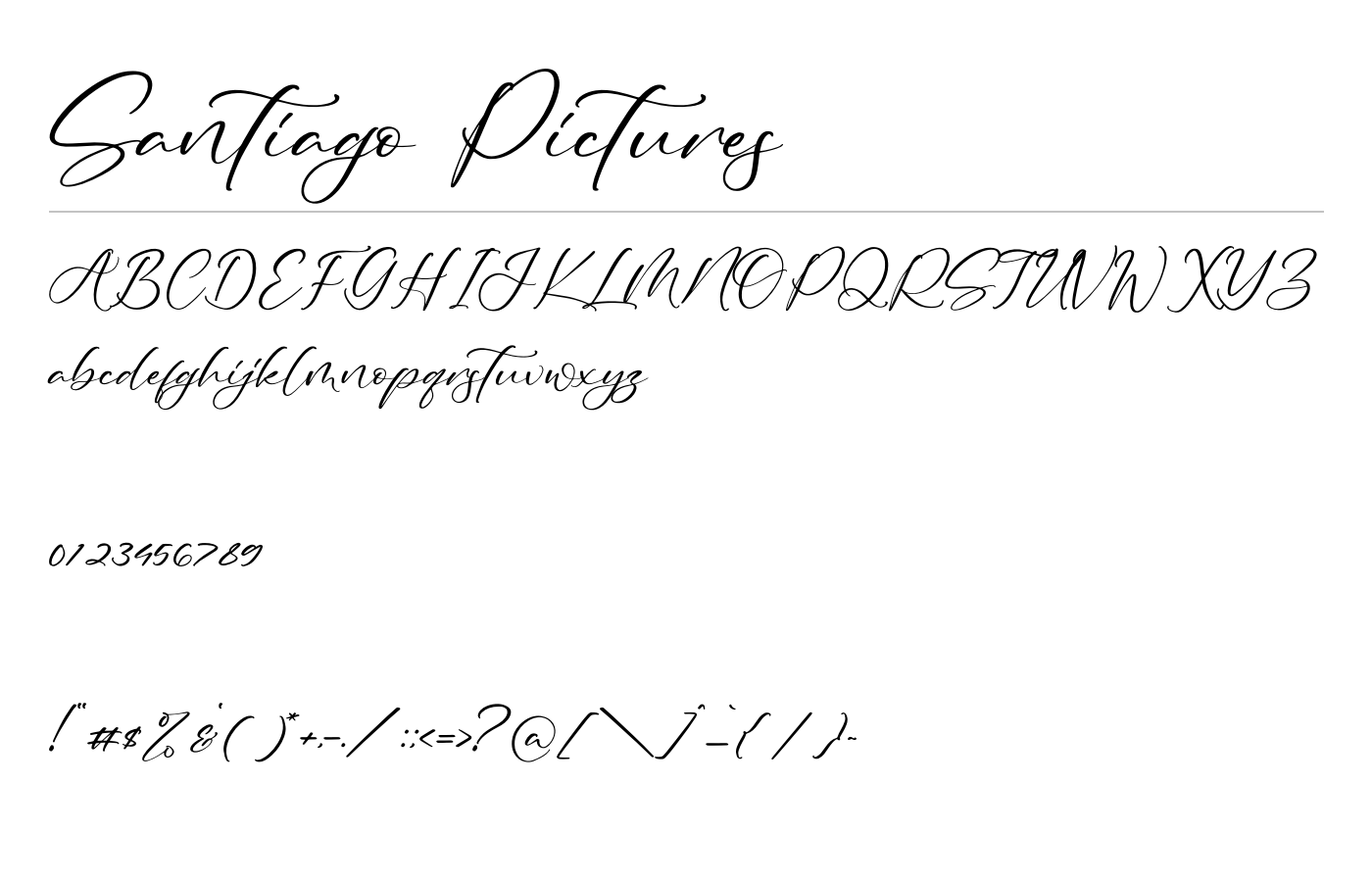 Santiago Pictures Font preview