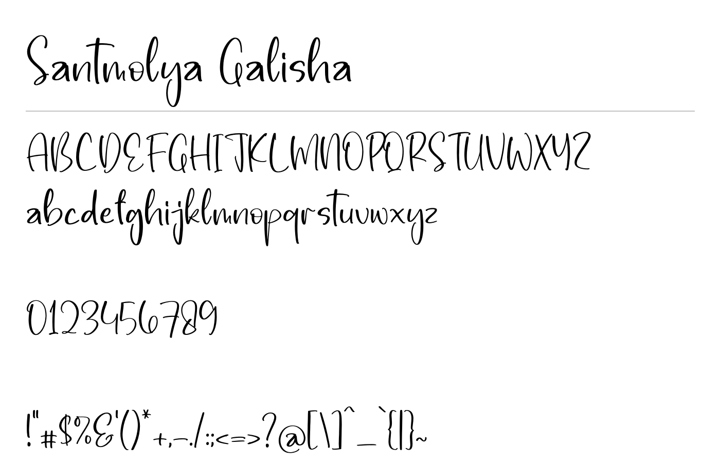 Santmolya Galisha Font preview