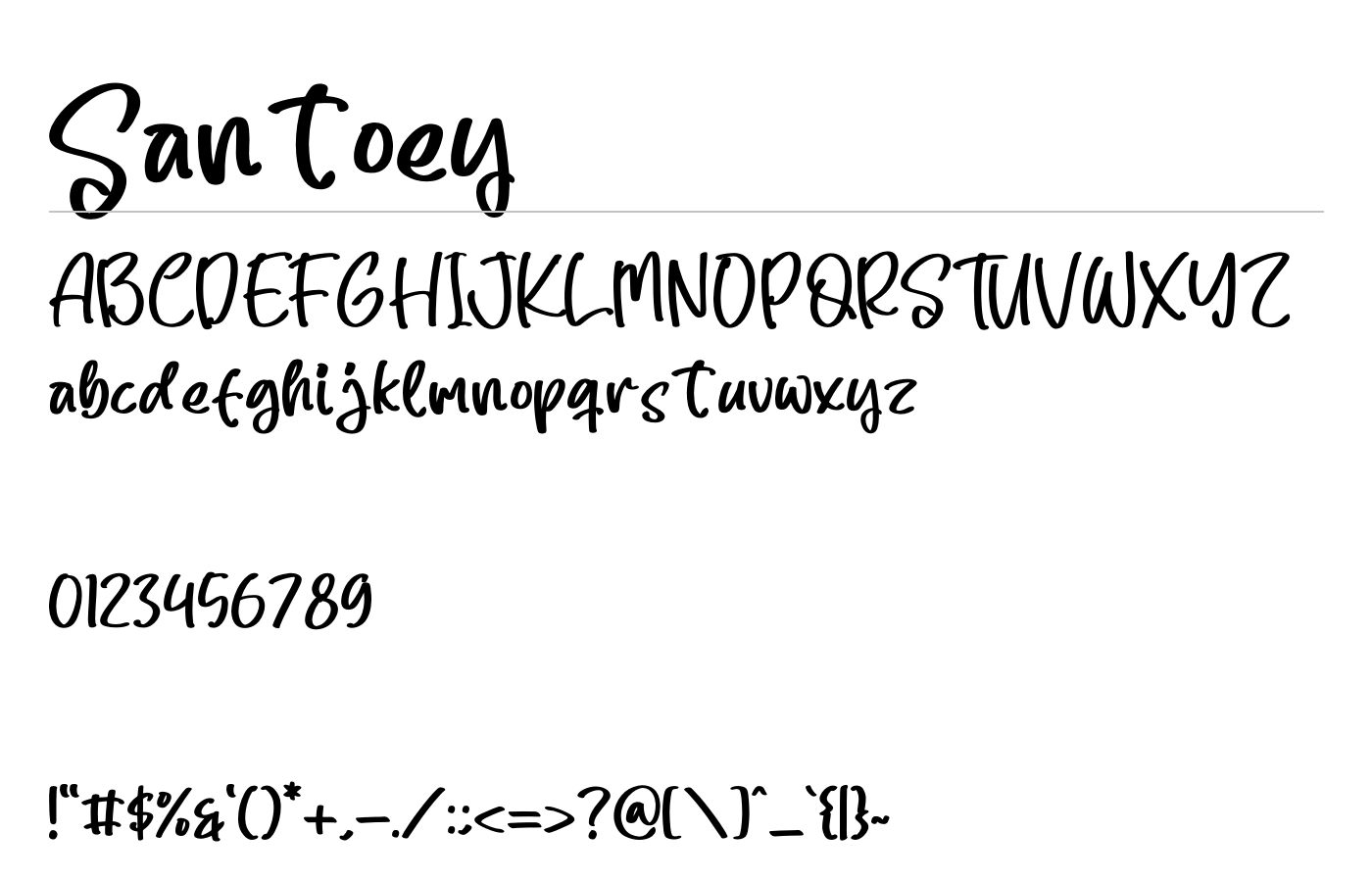 Santoey Font preview