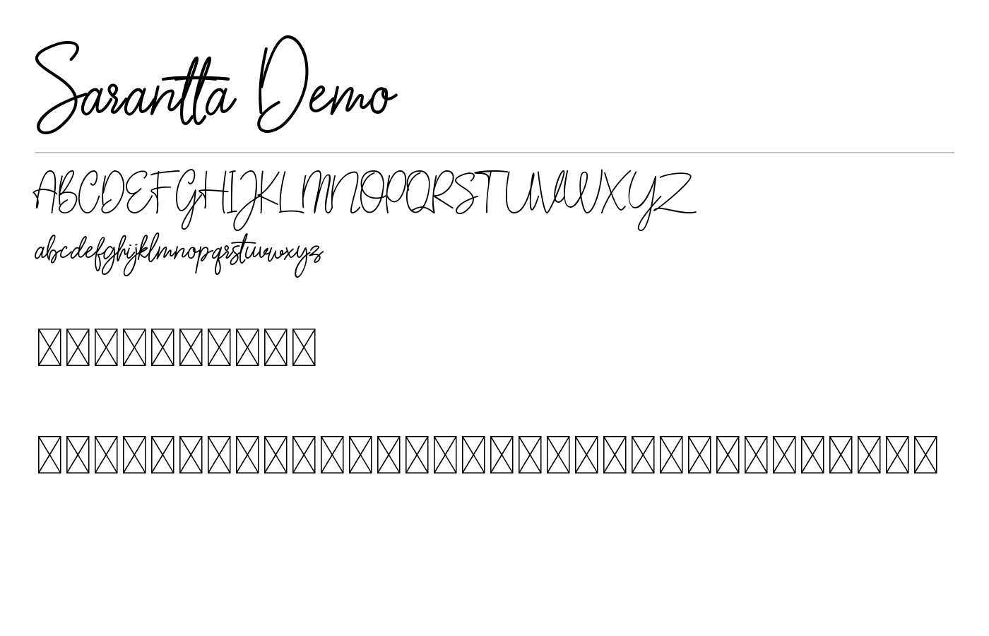 Sarantta Handwritten Script Font preview