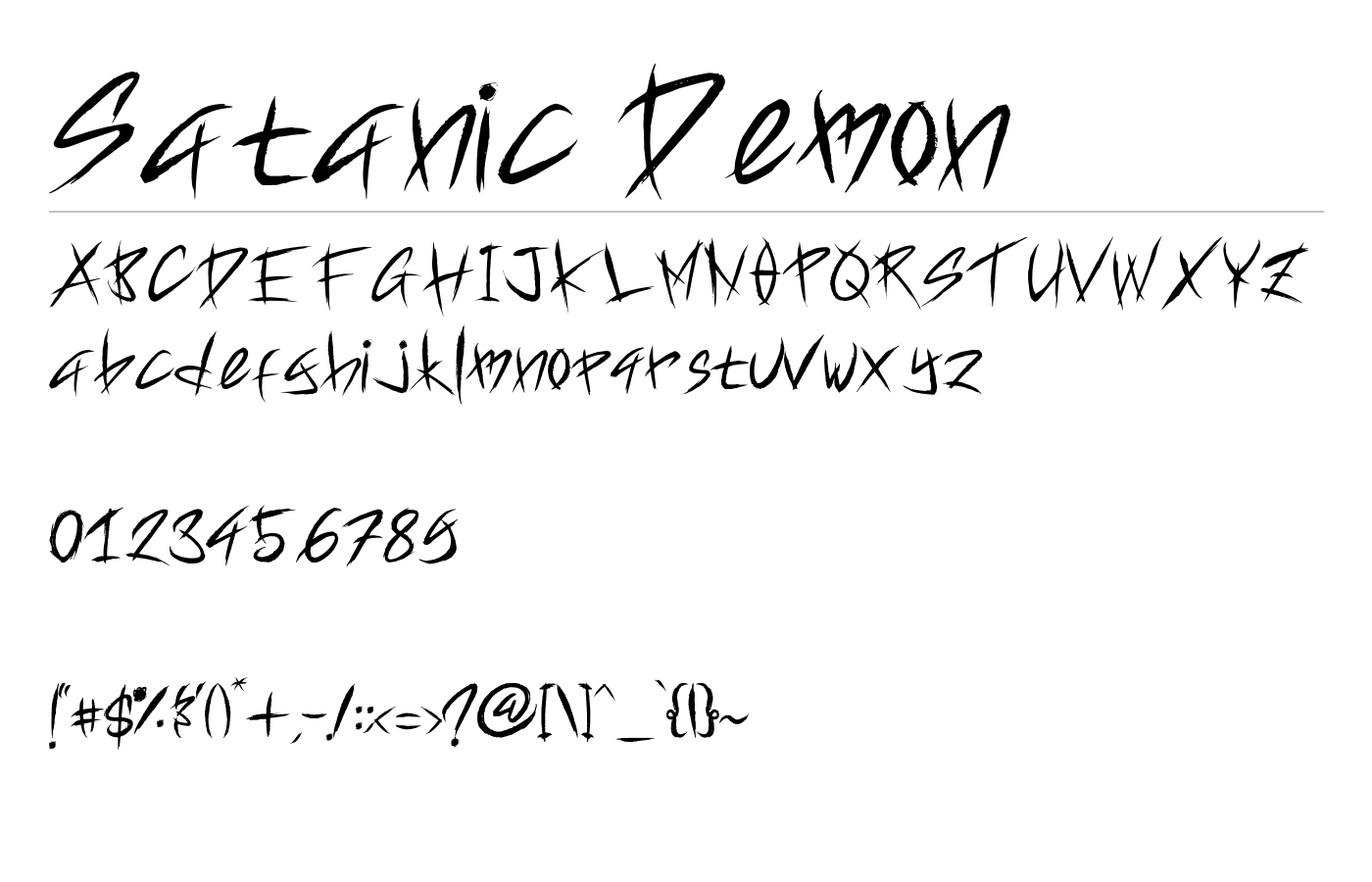Satanic Demon Font preview