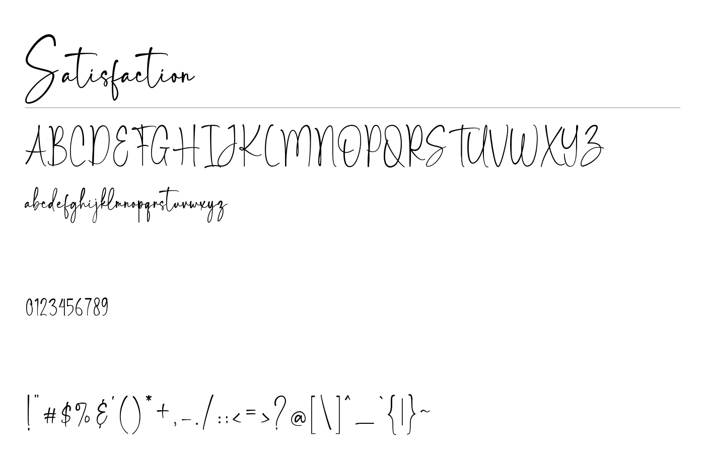Satisfaction Font preview