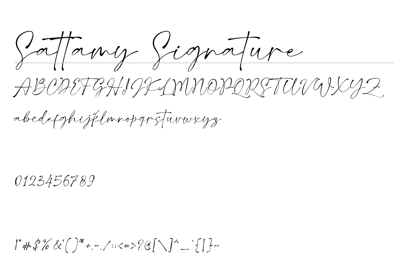 Sattamy Signature Font preview