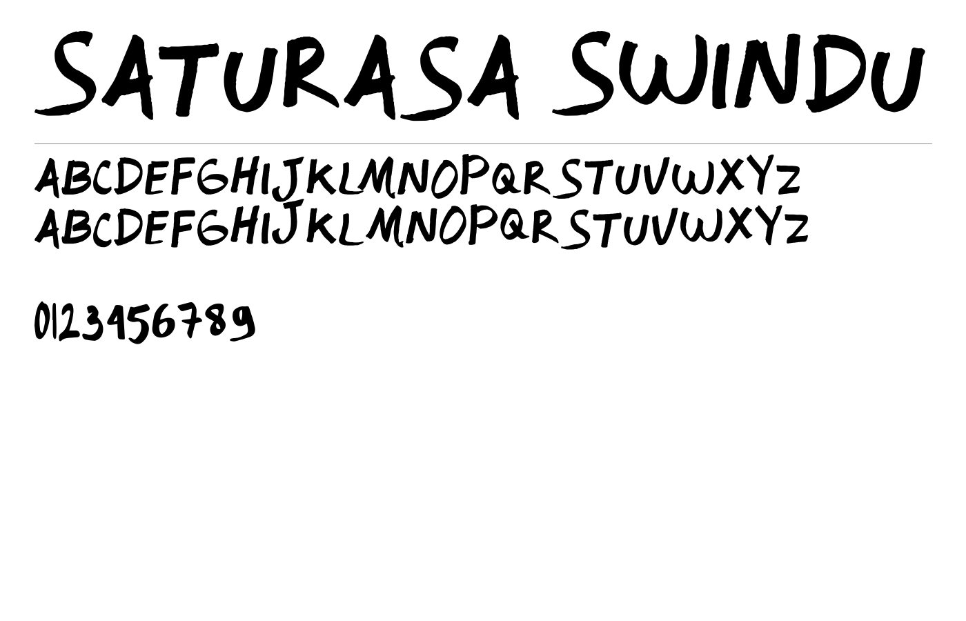 Saturasa Swindu Font preview