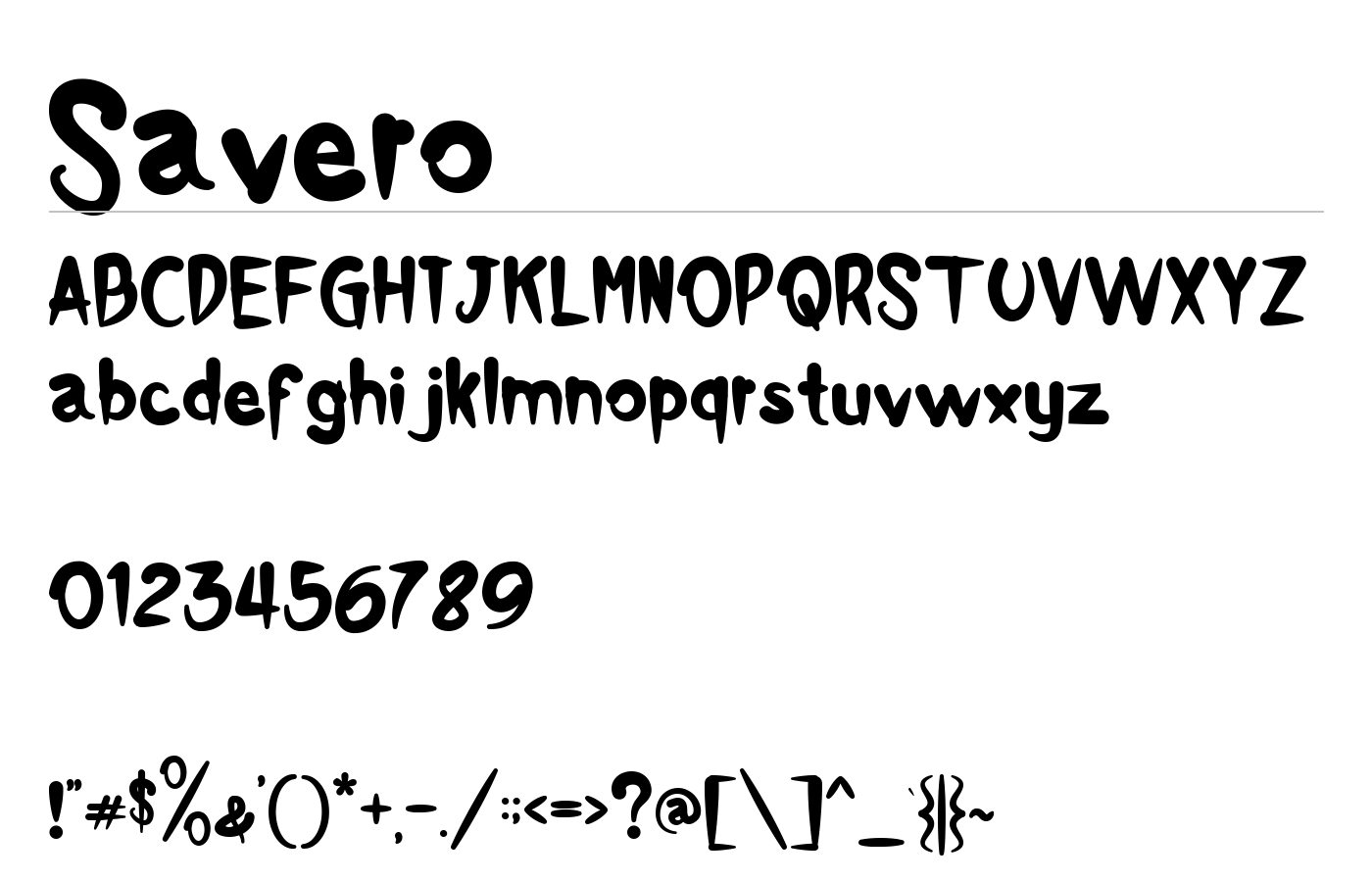 Savero Font preview