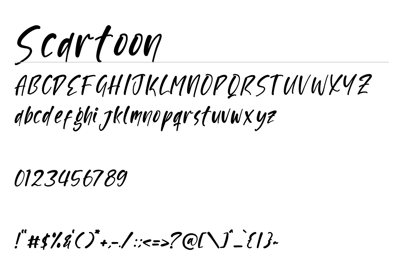 Scartoon Font preview