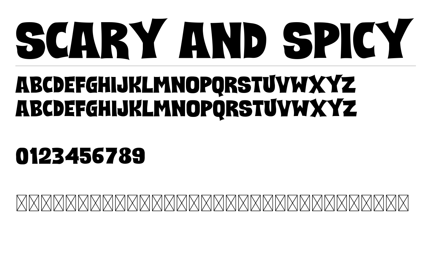 Scary and Spicy Font preview