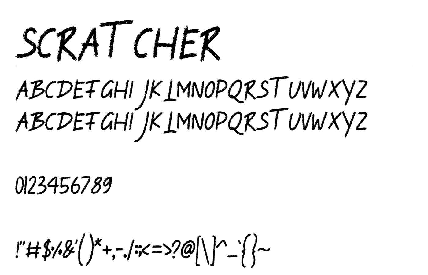 Scratcher Font preview