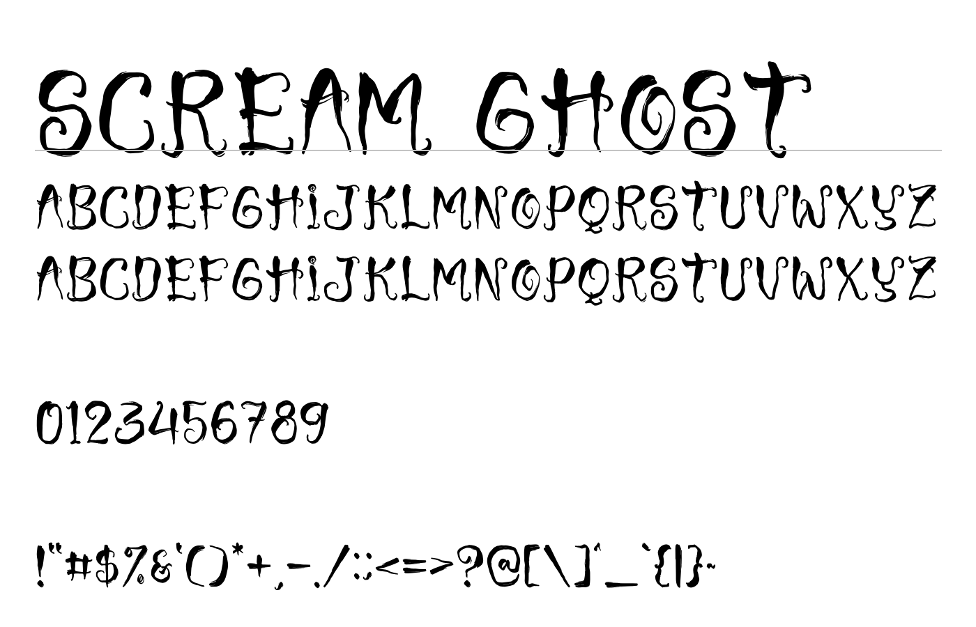 Scream Ghost Font preview