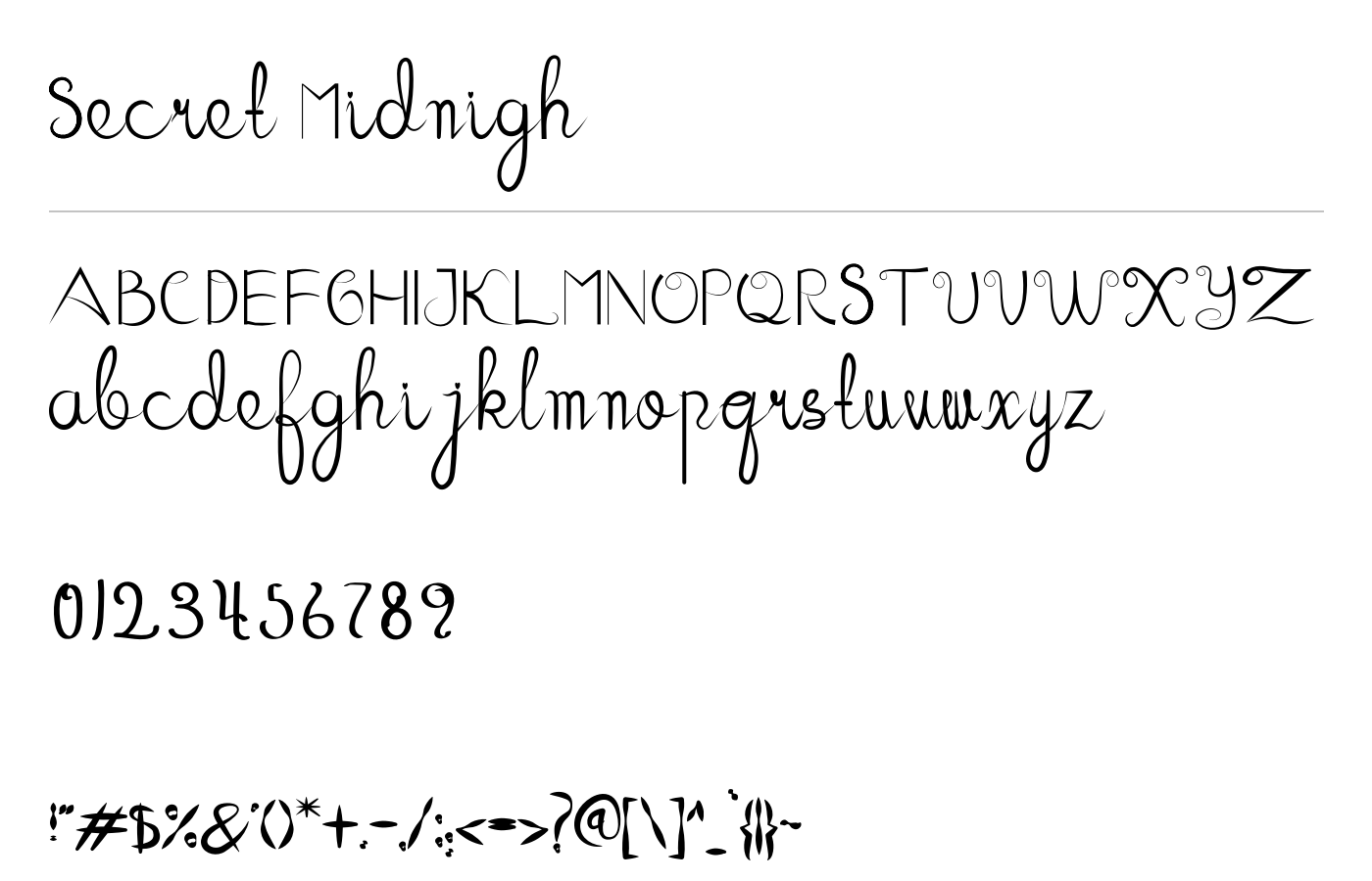 Secret Midnigh Font preview