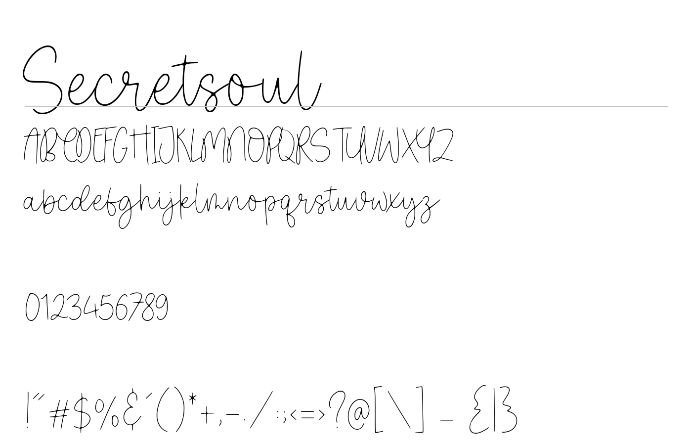 Secretsoul Font preview