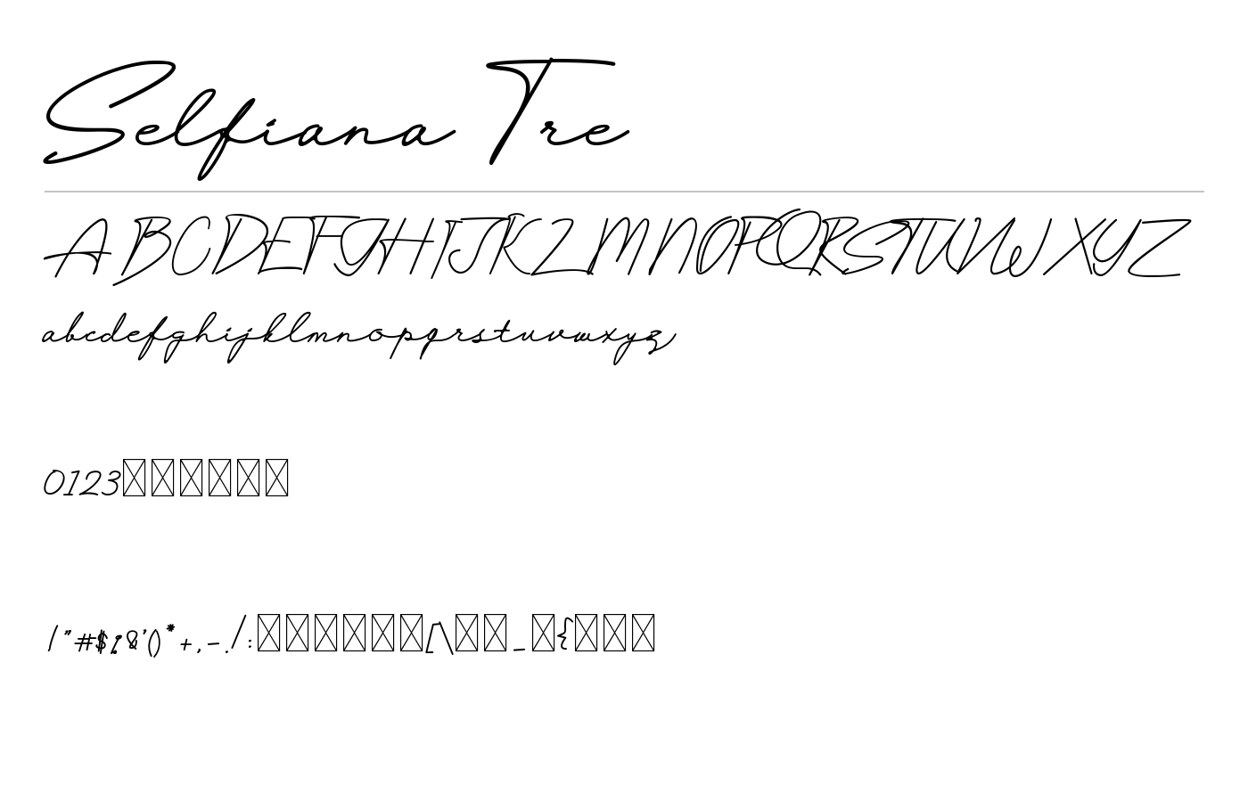 Selfiana Tre Script Font preview