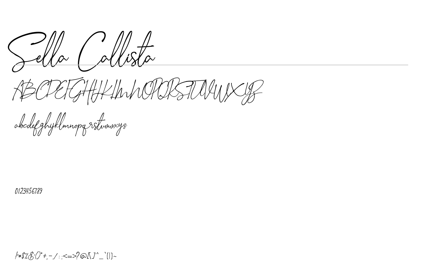 Sella Callista Font preview