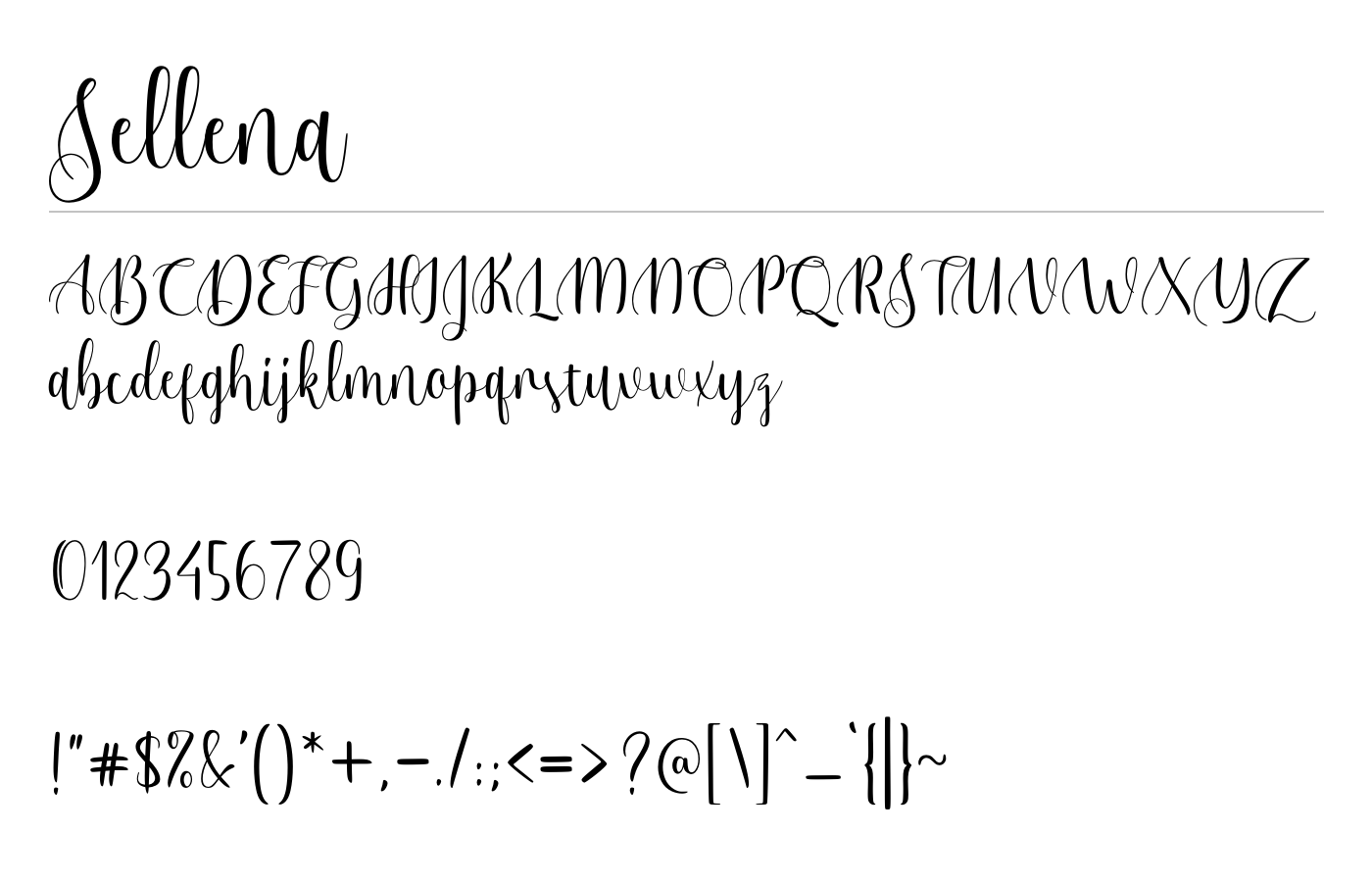 Sellena Font preview