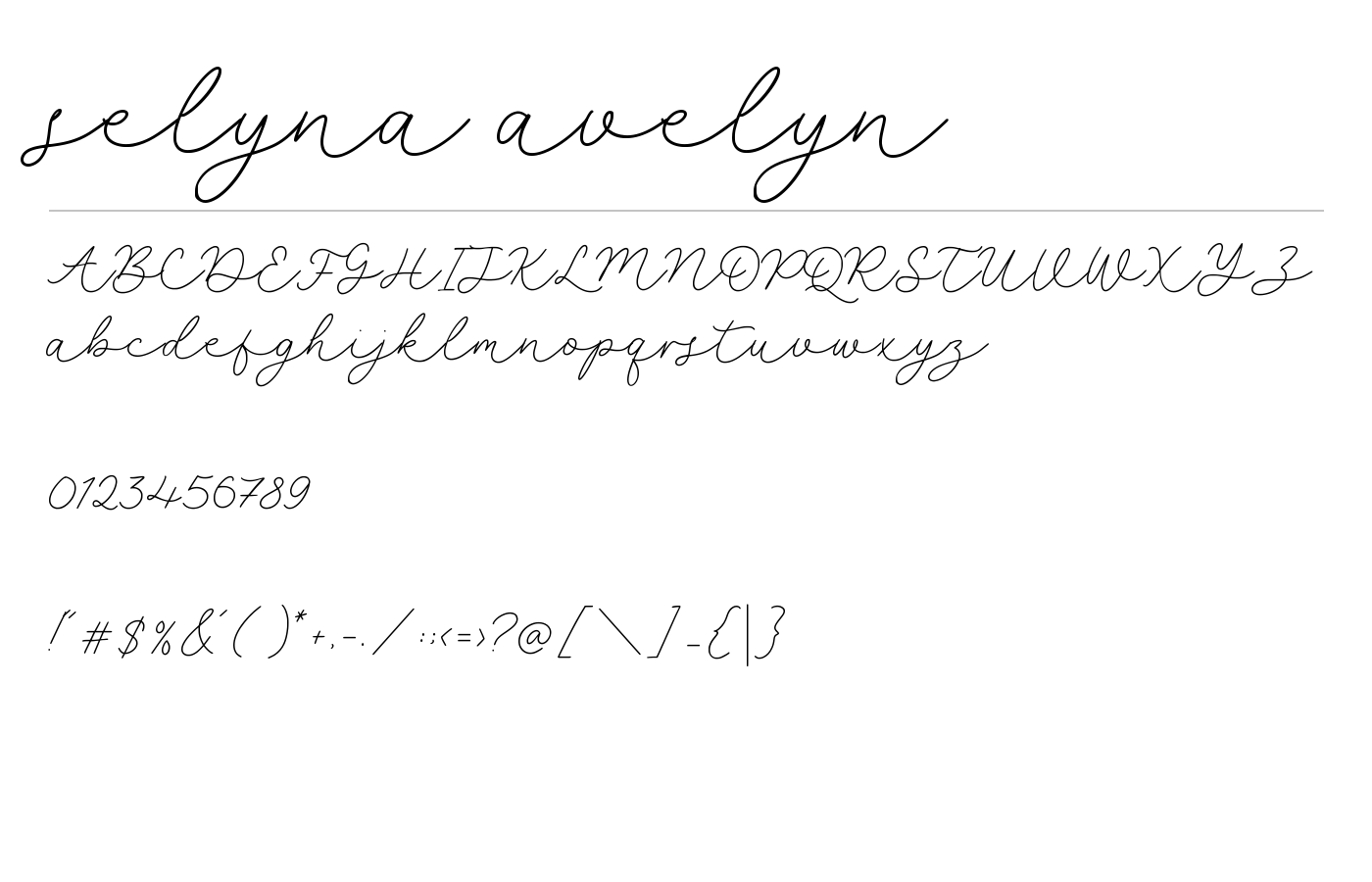 Selyna Avelyn Font preview