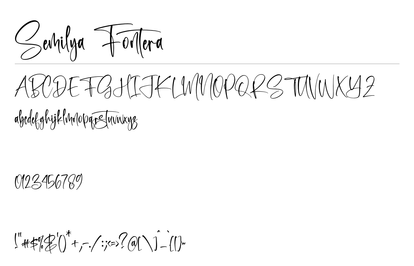 Semilya Fontera Font preview