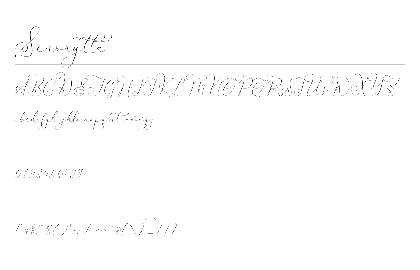 Senorytta Font preview