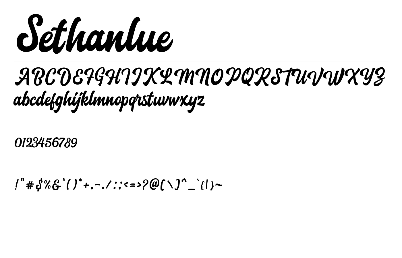 Sethanlue Font preview