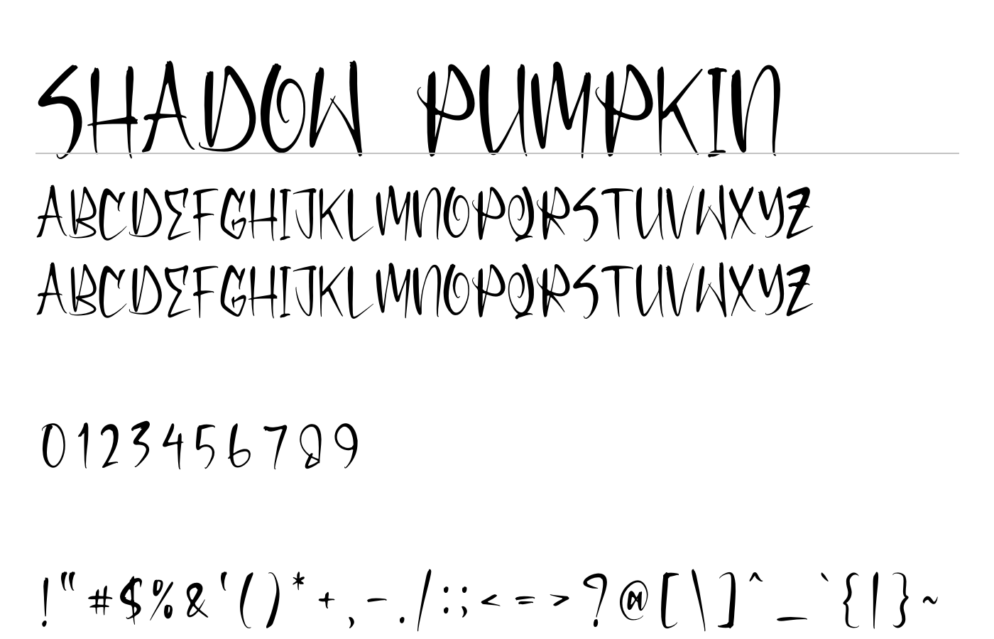 Shadow Pumpkin Font preview