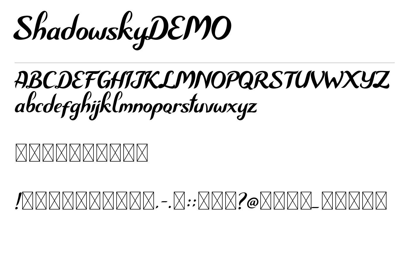 Shadowsky Font preview