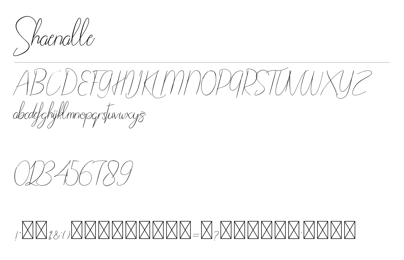 Shaenalle Script Font Demo preview