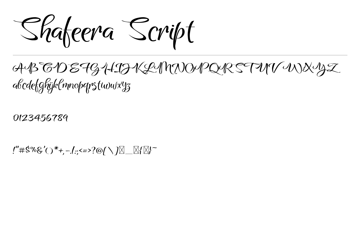 Shafeera Font preview