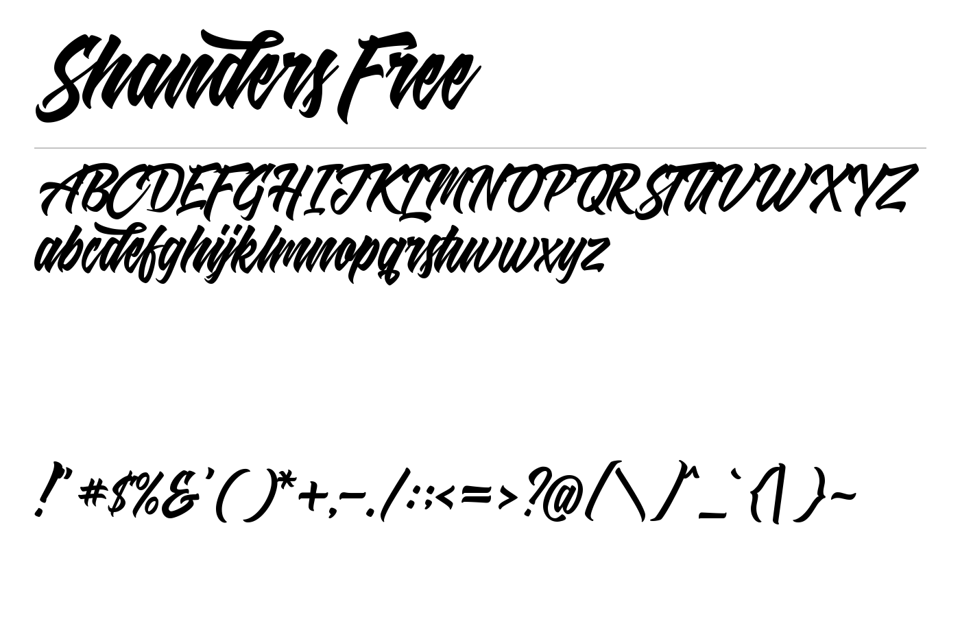 Shanders Font preview