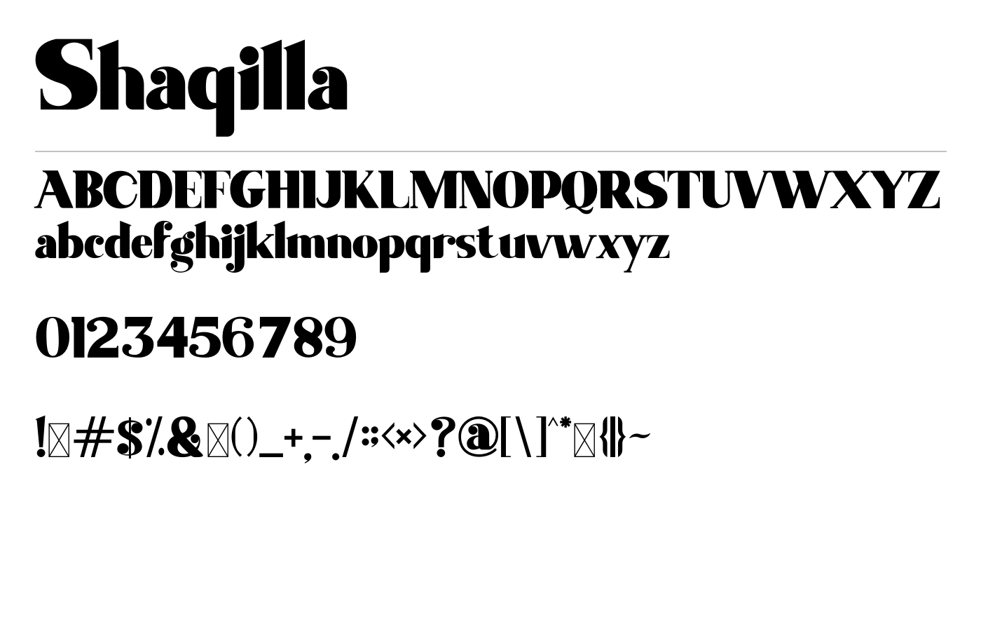 Shaqilla Font preview