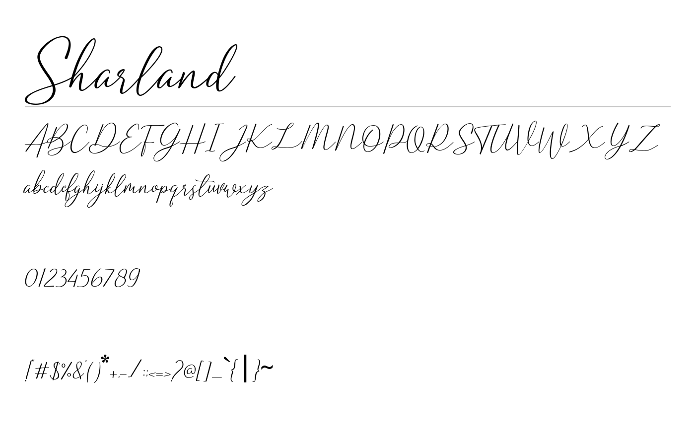 Sharland Luxury Script Font preview