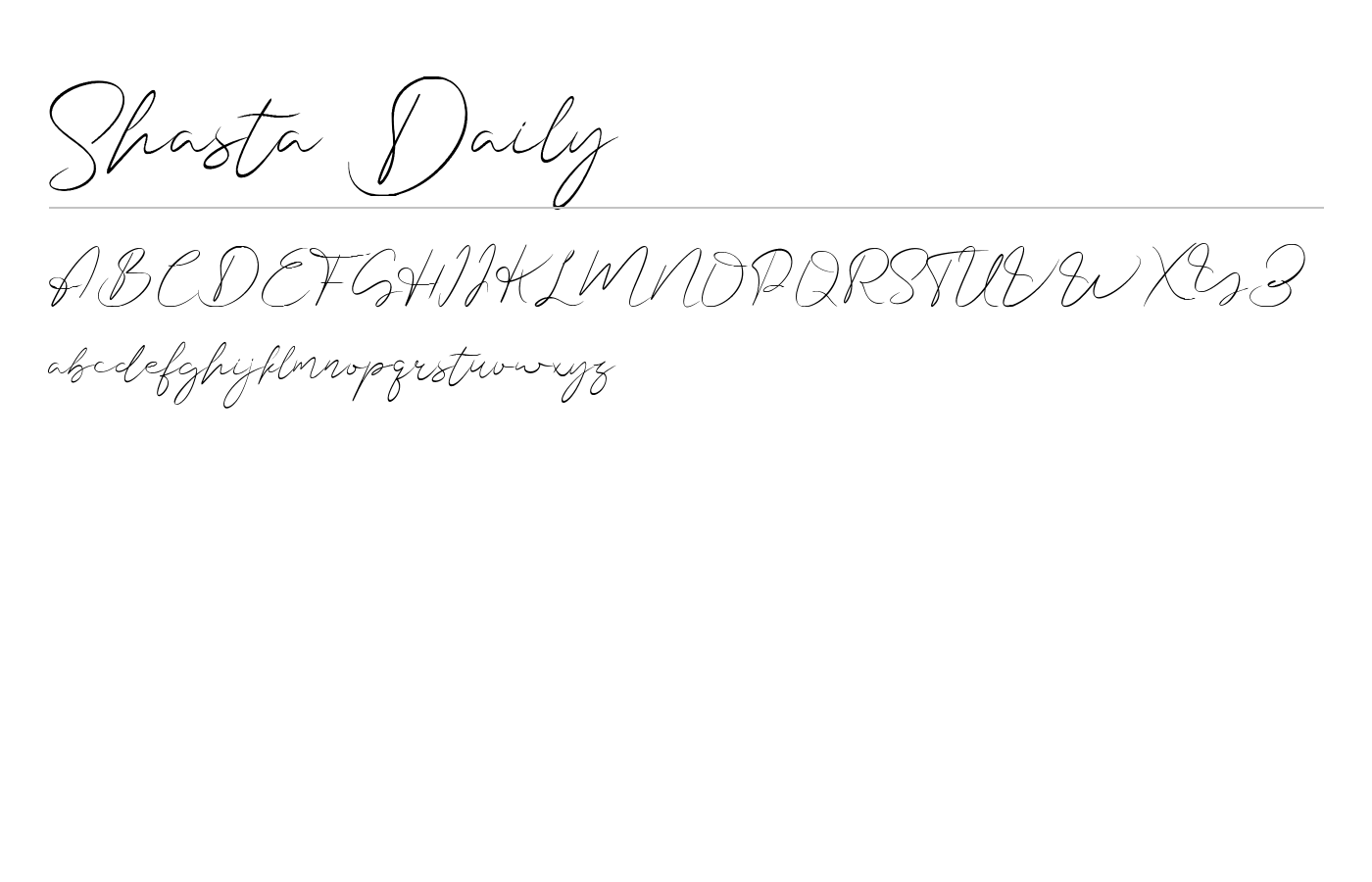 Shasta Daily Font preview