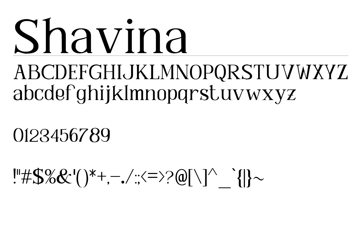 Shavina Font preview