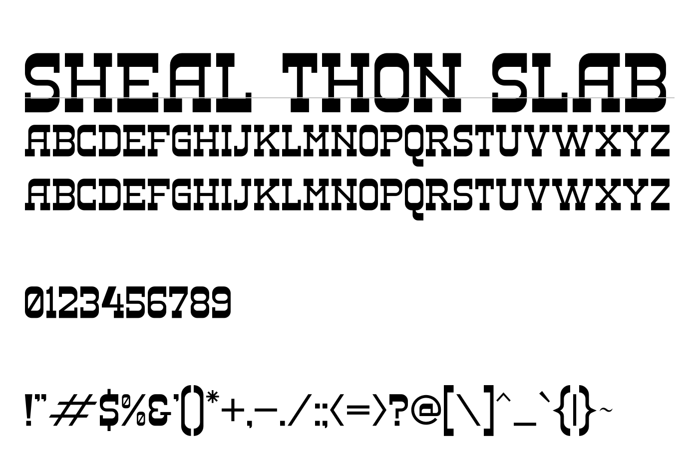 Sheal Thon Slab Font preview