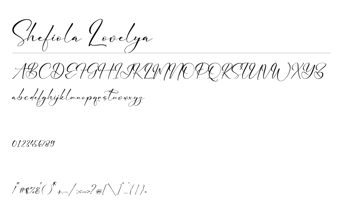 Shefiola Lovelya Font preview