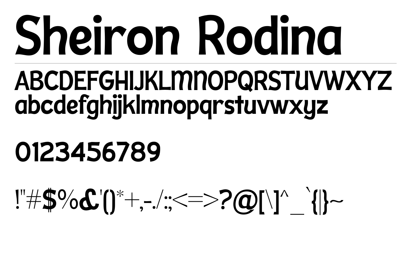 Sheiron Rodina Font preview