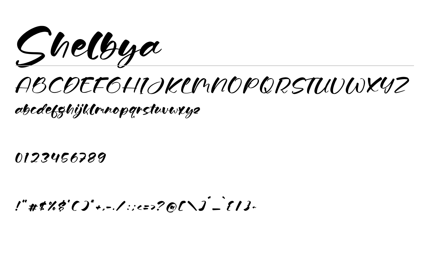 Shelbya Font preview