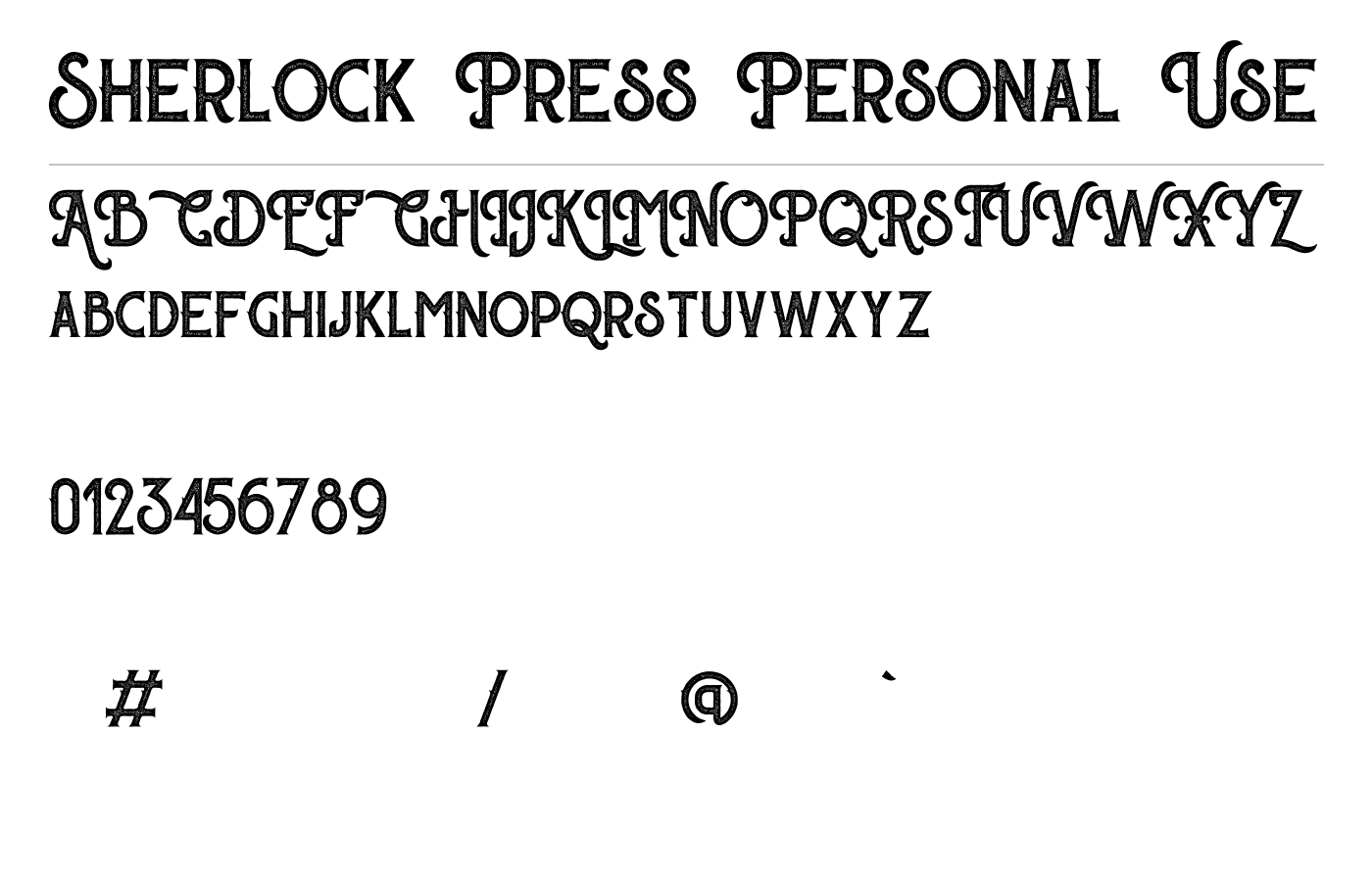 Sherlock Press Retro Font preview