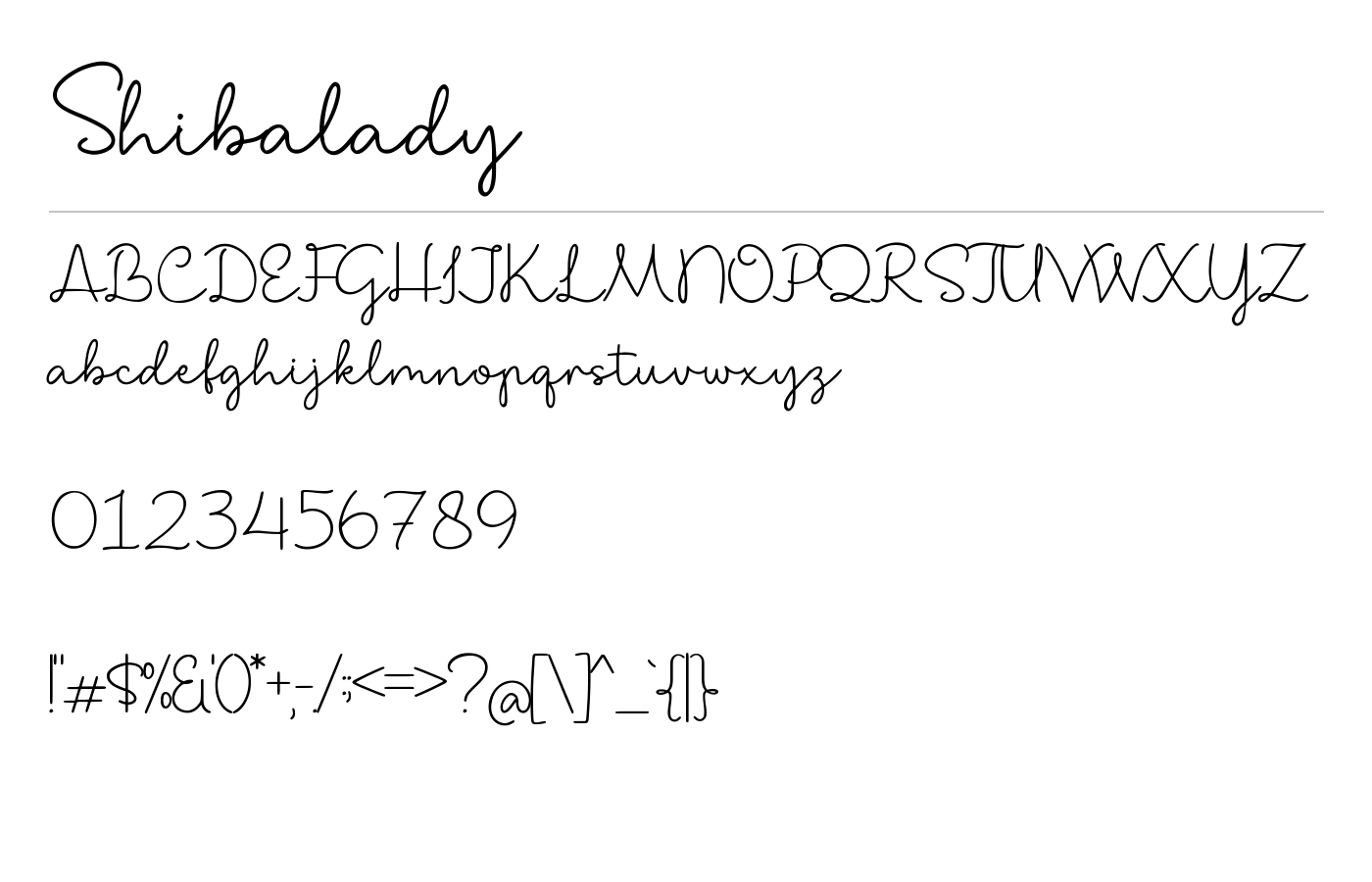 Shibalady Font preview