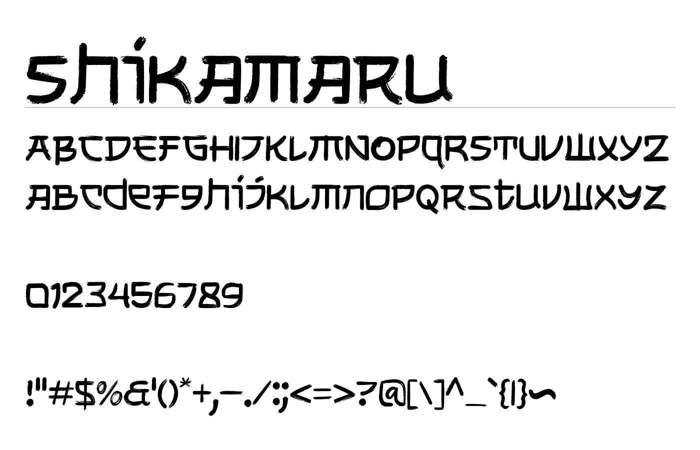 Shikamaru Font preview