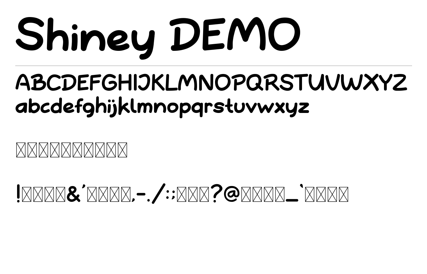 Shiney Display Font preview