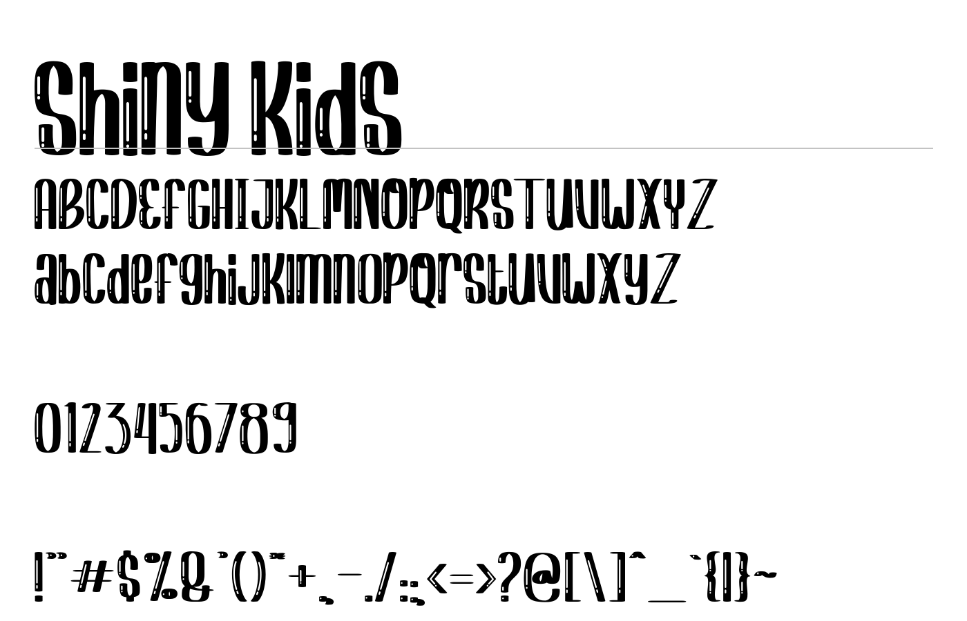 Shiny Kids Font preview