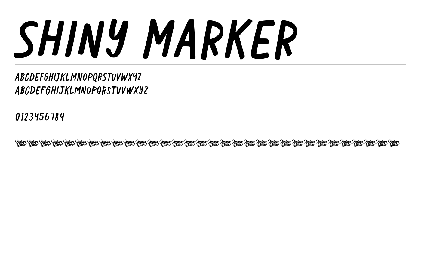 Shiny Marker Font preview