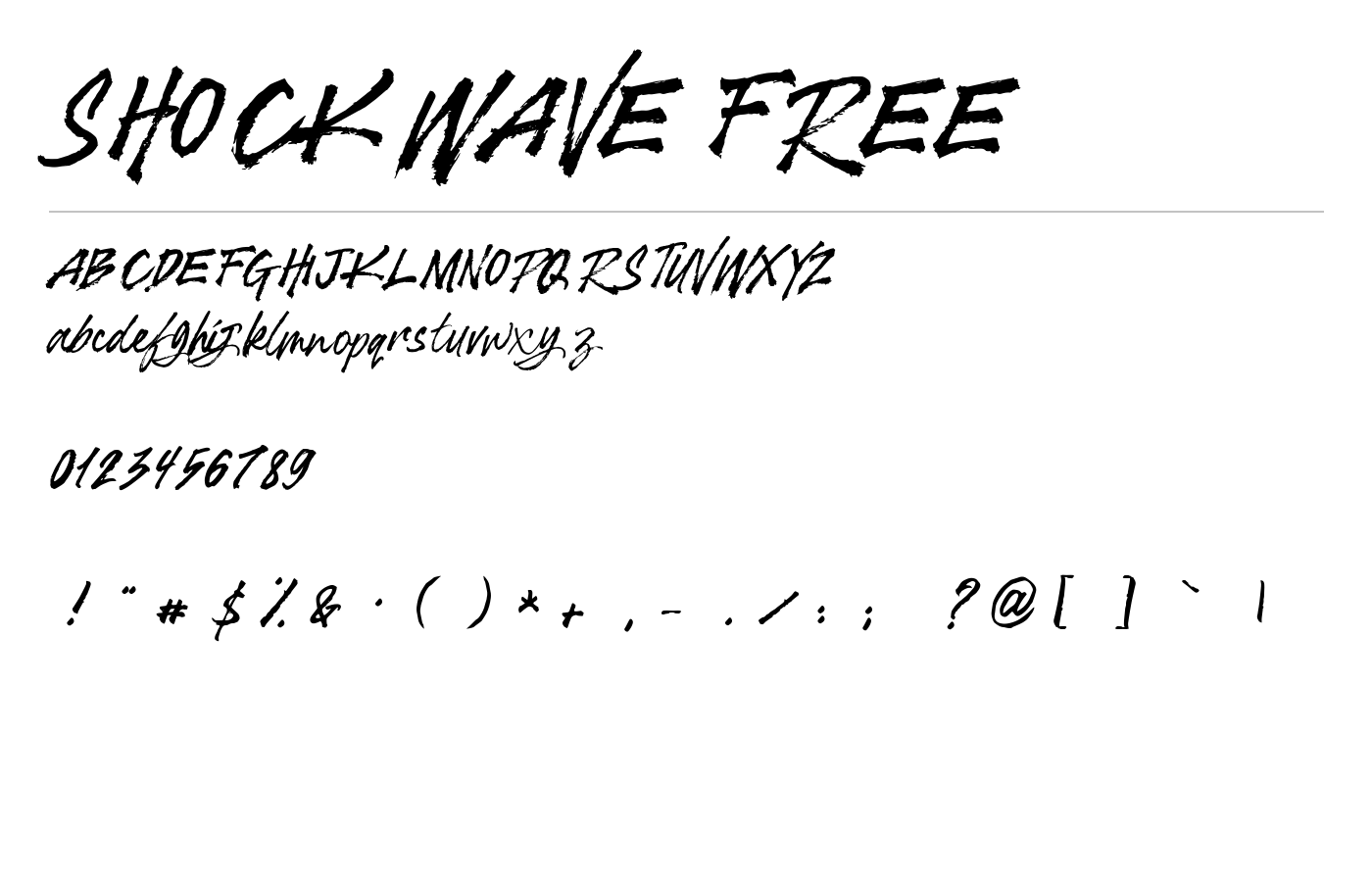 Shockwave Font preview